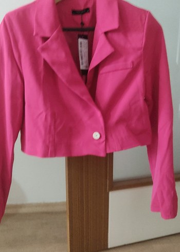 Pembe Mini Kadın Blazer Ceket - Görsel 2