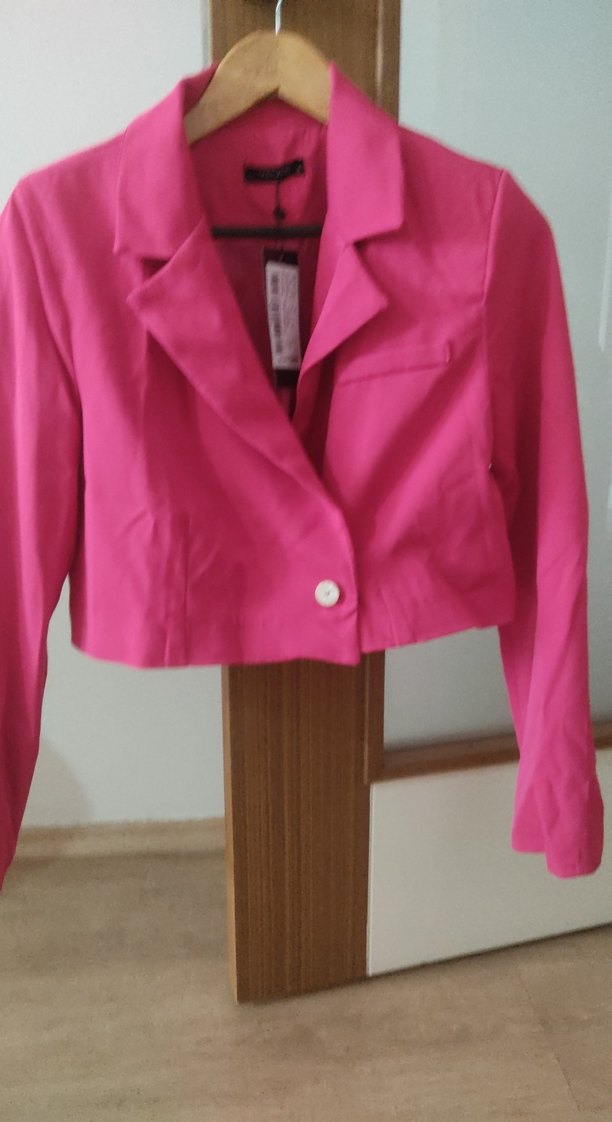 Pembe Mini Kadın Blazer Ceket - Görsel 2