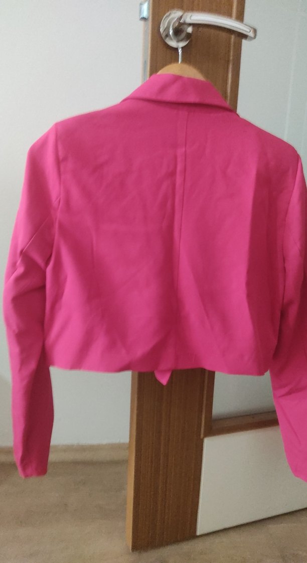 Pembe Mini Kadın Blazer Ceket - Görsel 3