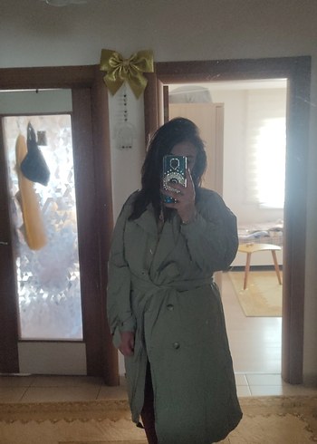 Kadın mint Midi Trençkot - Görsel 3