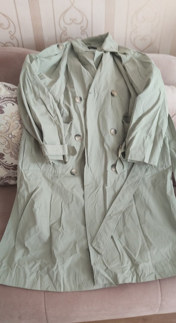 Kadın mint Midi Trençkot - Görsel 5