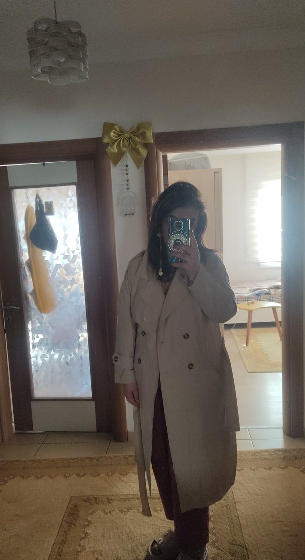 Bej Midi Kadın Trençkot - Görsel 3