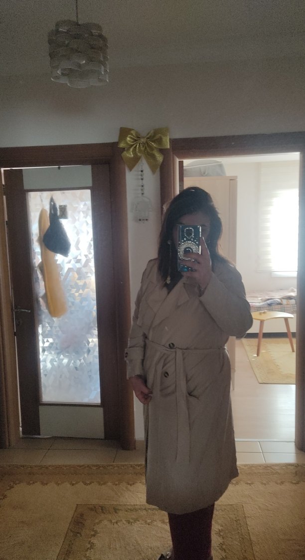 Bej Midi Kadın Trençkot - Görsel 2