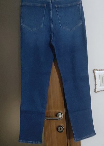 Kadın Parlak Payetli Mavi Denim Pantolon - Görsel 2