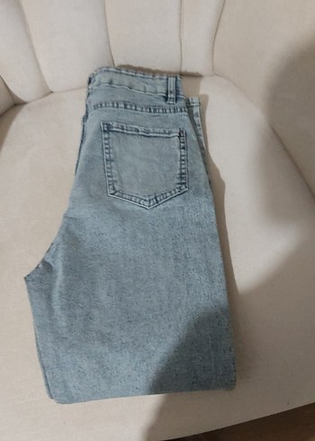 Gri Payetli likralı paça tasli Kadın Midi Kot Pantolon - Görsel 2