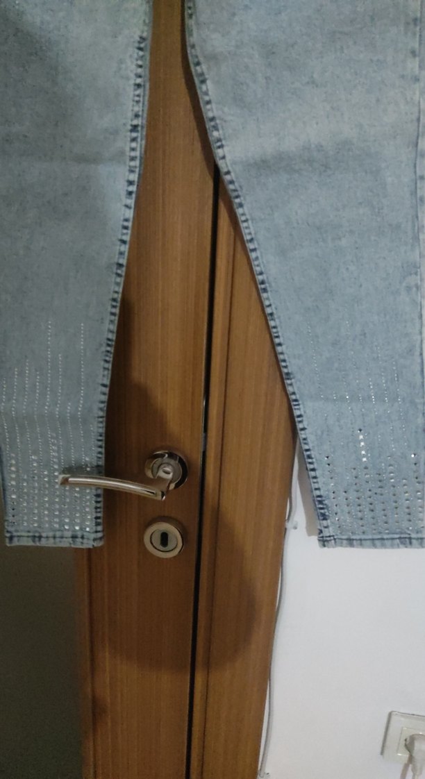 Gri Payetli likralı paça tasli Kadın Midi Kot Pantolon - Görsel 4