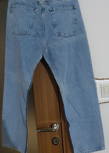 taş Detaylı Mavi Kadın Denim Midi Pantolon - Görsel 5