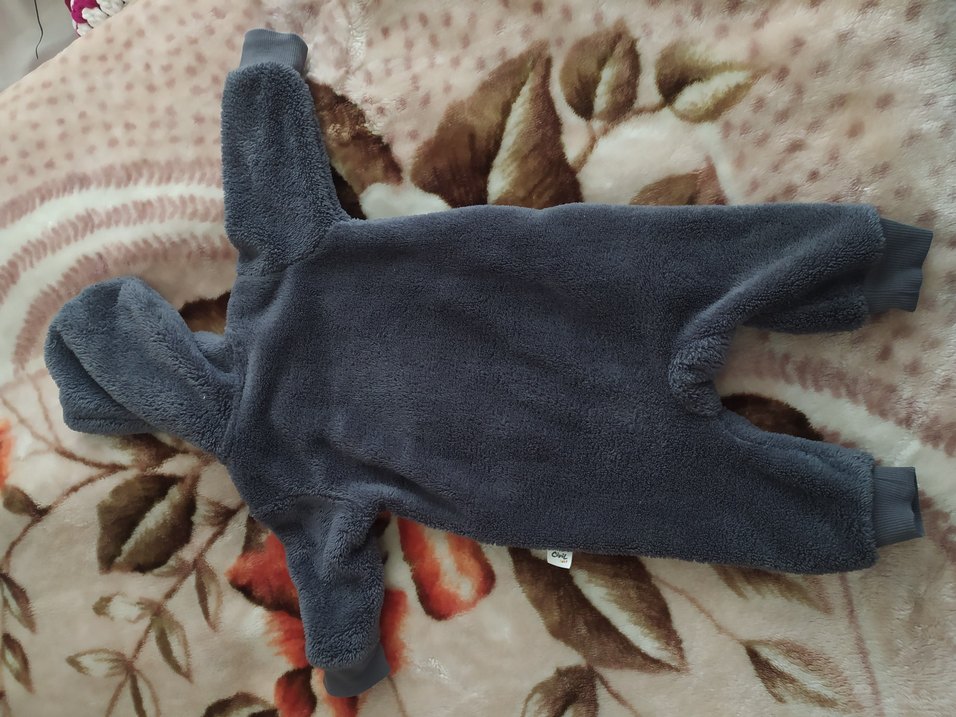 Gri Bebek Erkek Tulum Peluş Kürklü - Görsel 3