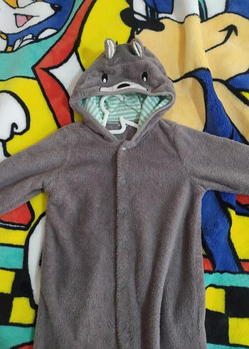 Gri Bebek Erkek Polar Tulumu Fermuarlı - Görsel 3