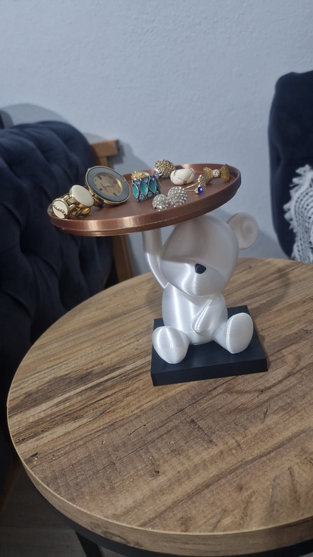 dekoratif ayılı tabak - Görsel 2