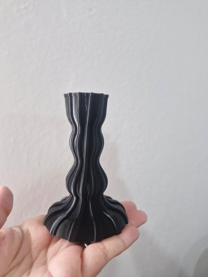 Siyah Dalgalı şamdan - Görsel 2