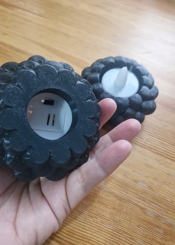 Siyah Kabarcıklı Mumluk Çifti - Görsel 3