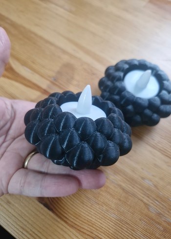 Siyah Kabarcıklı Mumluk Çifti - Görsel 2