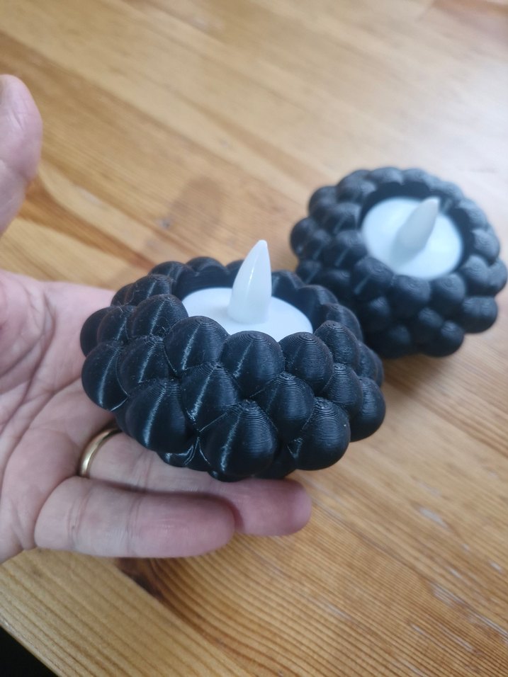 Siyah Kabarcıklı Mumluk Çifti - Görsel 2