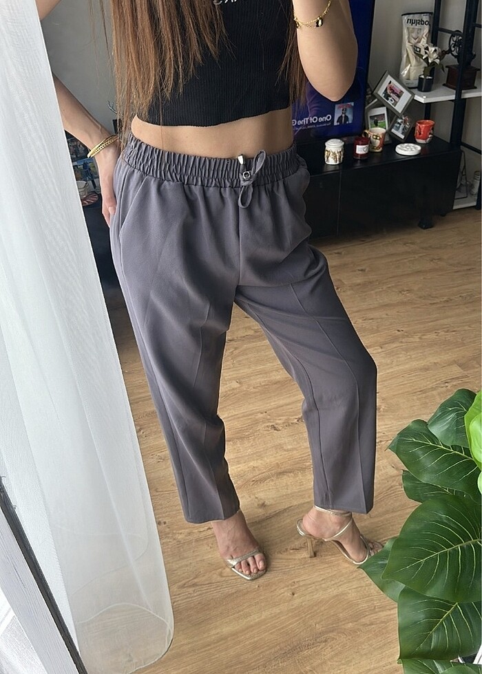 Antrasit havuç paça pantolon - Görsel 2