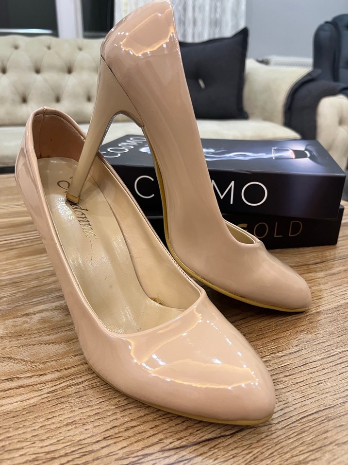 Bej Rugan Stiletto Topuklu Kadın Ayakkabı - Görsel 5