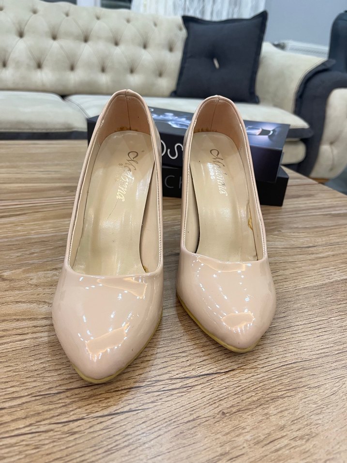 Bej Rugan Stiletto Topuklu Kadın Ayakkabı - Görsel 2