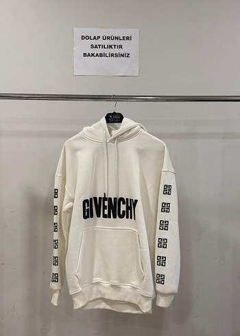 Calvin Klein Givenchy Baskili Kapusonlu Beyaz Sweatshirt