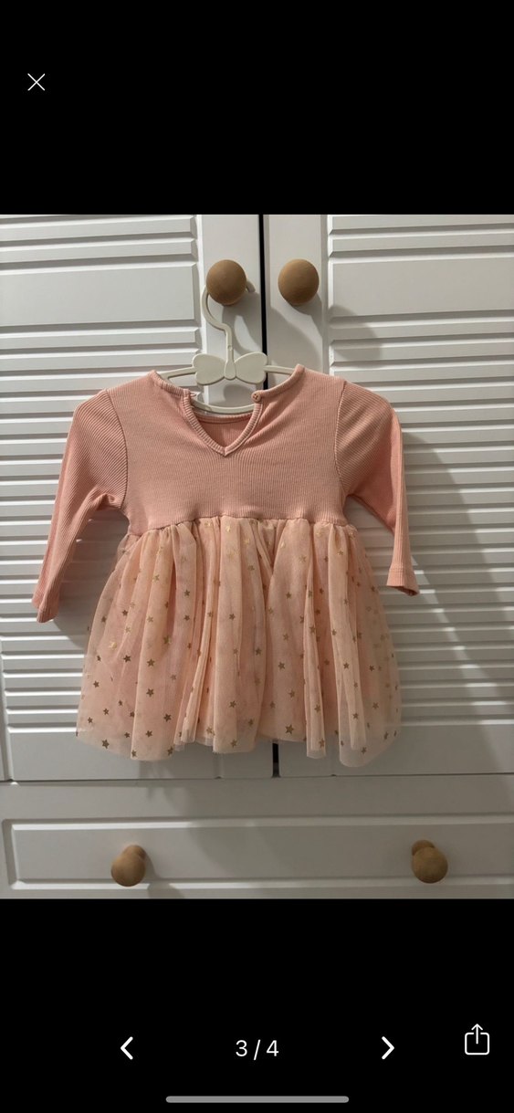 LCw Kız Bebek Pembe Uzun Kollu Tüllü Elbise - Görsel 3