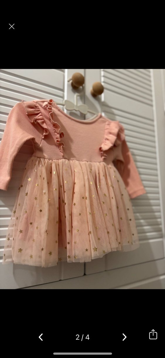 LCw Kız Bebek Pembe Uzun Kollu Tüllü Elbise - Görsel 2