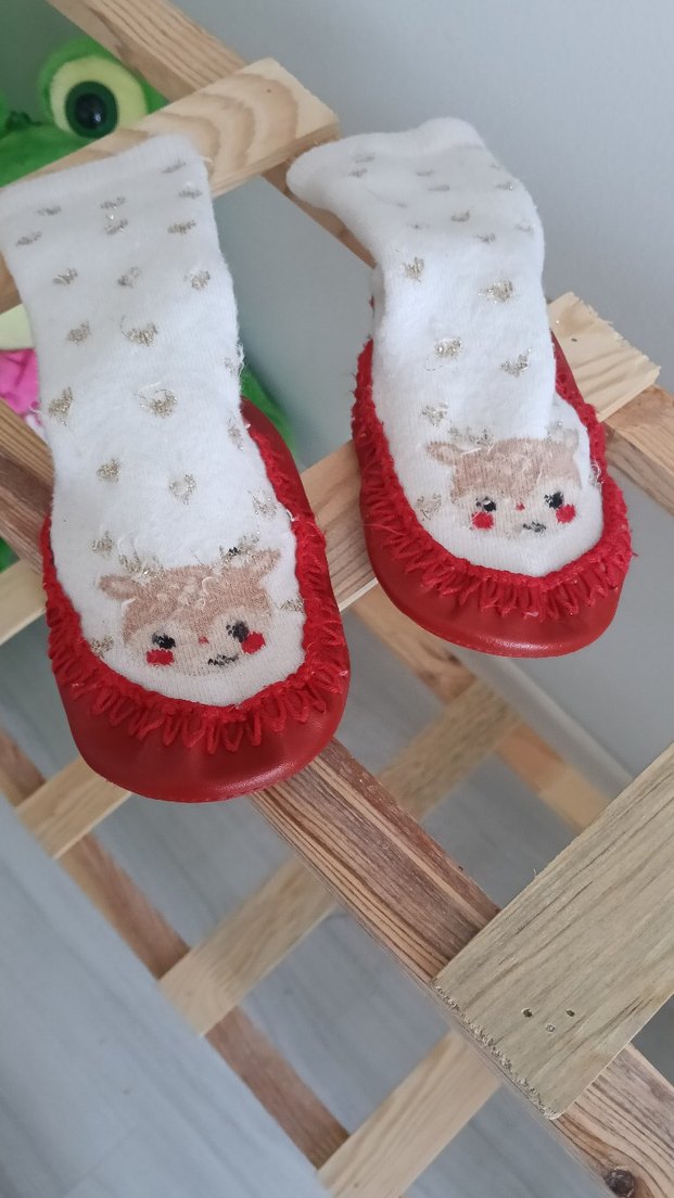 Nakışlı Beyaz Kız Çocuk Sıcak Ev Terliği - Görsel 5