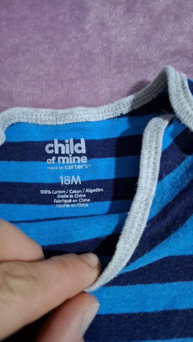 Mavi Çizgili Kısa Kollu Bebek Body - Görsel 3