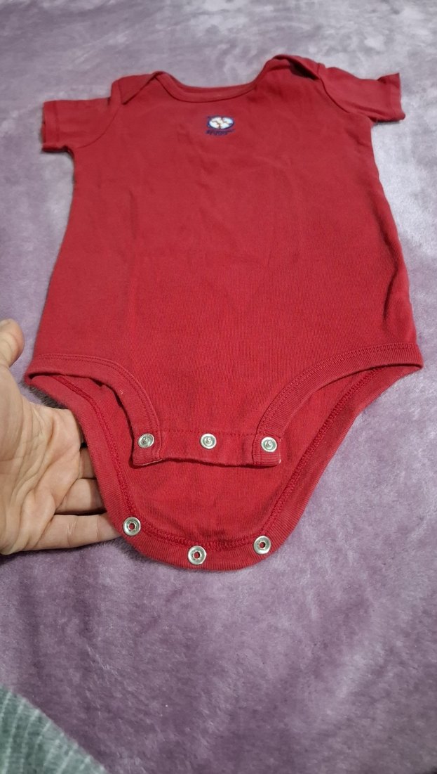 Kısa Kollu Kırmızı Bebek Kız Body - Görsel 4