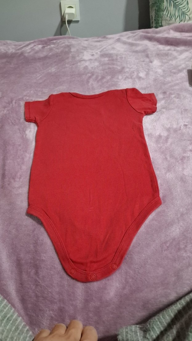 Kısa Kollu Kırmızı Bebek Kız Body - Görsel 5