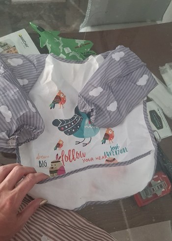 Desenli Kahverengi Bebek Önlüğü - Görsel 6