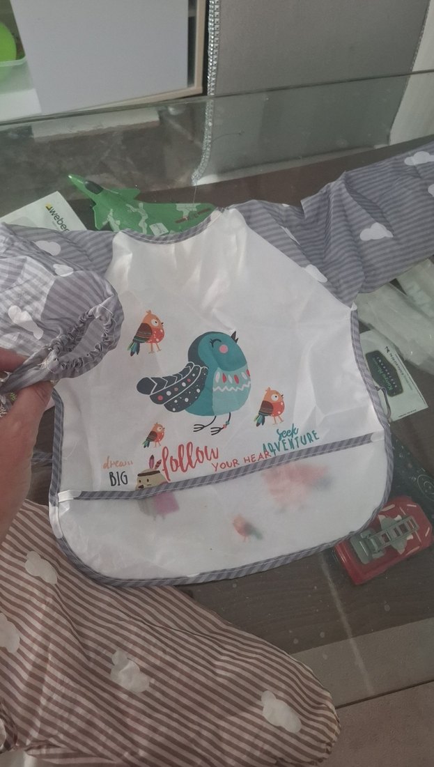 Desenli Kahverengi Bebek Önlüğü - Görsel 5