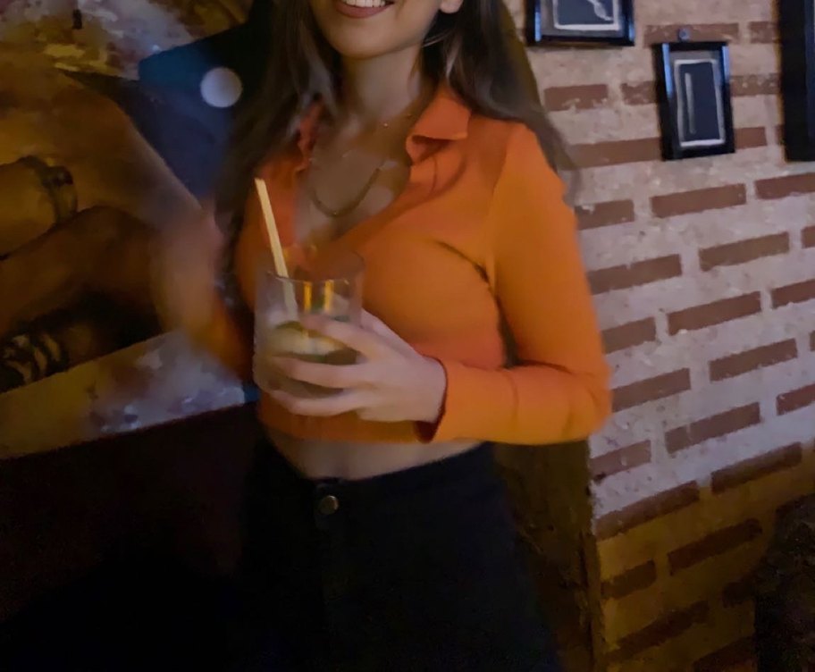 Turuncu crop kazak - Görsel 2