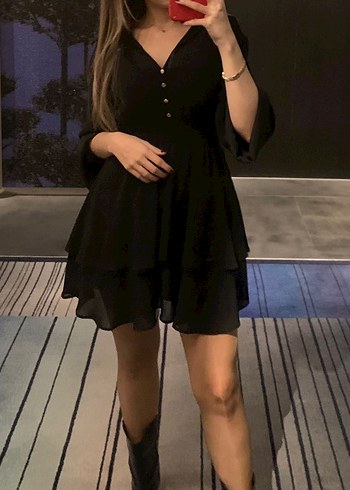 Zara siyah elbise - Görsel 3