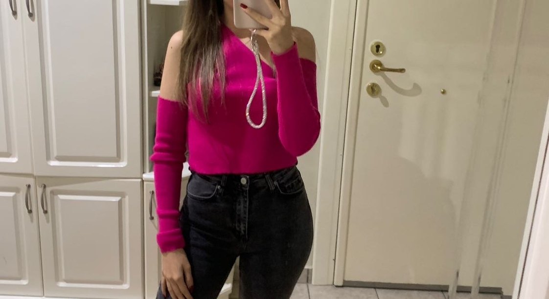 Pembe tek kollu kazak - Görsel 2