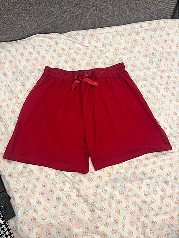Kırmızı bordo şort pijama altı sıfır ürün