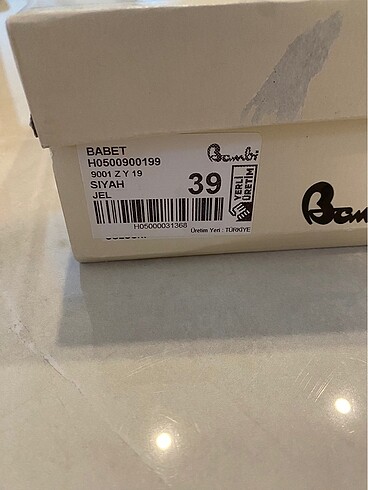 39 Beden bambi siyah jel kadın 39 numara babet