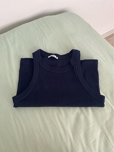 Lacivert sıfır kollu crop