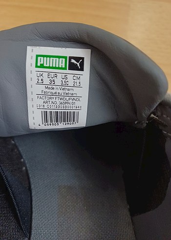 35 Beden gri Renk Gri Bağcıklı Puma Kadın Spor Ayakkabı