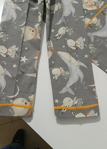 10 Yaş Beden gri Renk Erkek copunu pijama