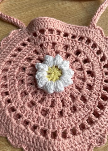 Dantel İşlemeli Pembe Çiçekli Bohem Çanta Seti - Görsel 3