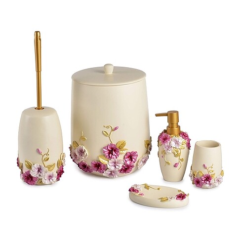 Kokosh home seramik polyester banyo seti banyo takımı