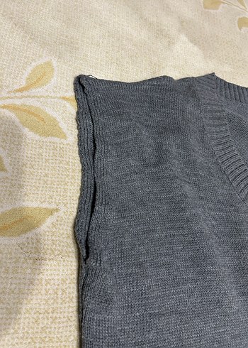Gri V Yaka Uzun Triko Süveter - Görsel 4