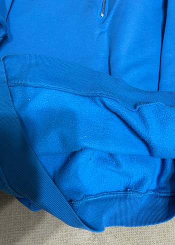 Mavi Yarım Fermuarlı Kadın Sweatshirt - Görsel 3