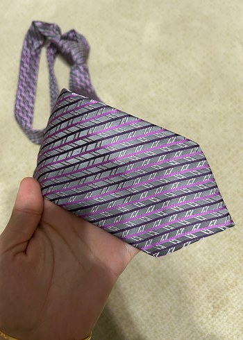 Mor Çizgili Erkek Kravat - Görsel 2