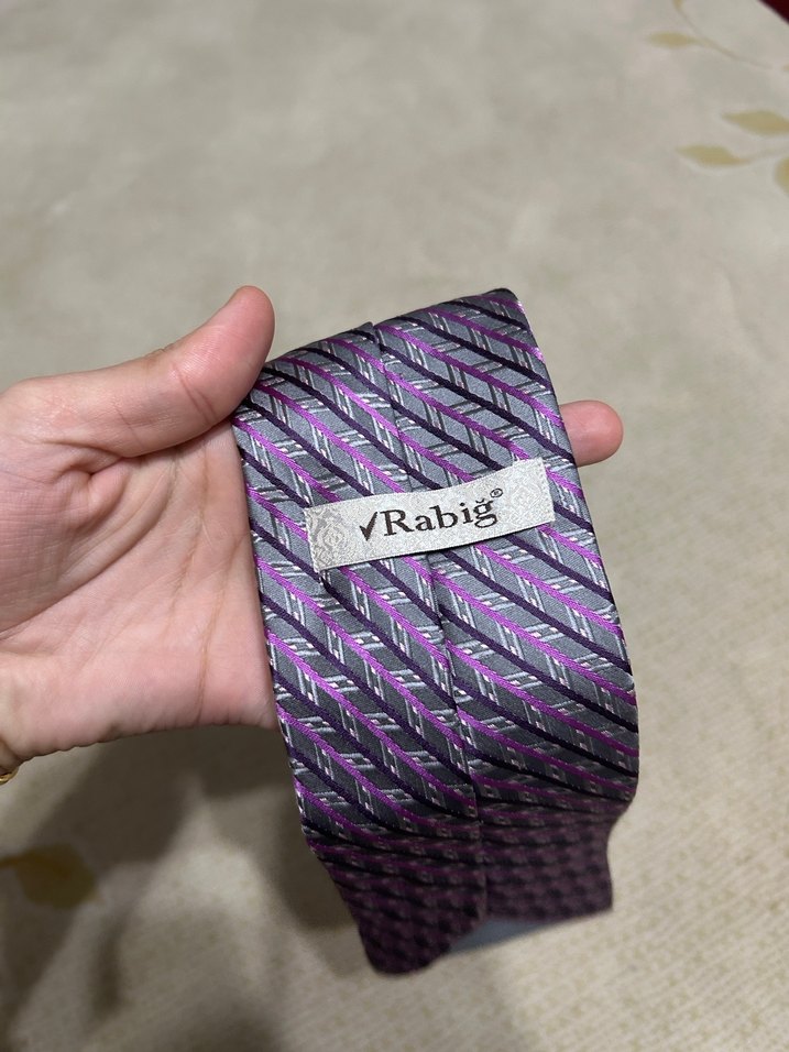 Mor Çizgili Erkek Kravat - Görsel 4