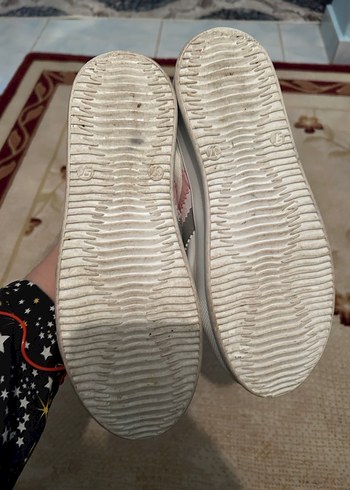 Beyaz Kadın Bağcıklı Dolgu Topuk Spor Ayakkabı - Görsel 3