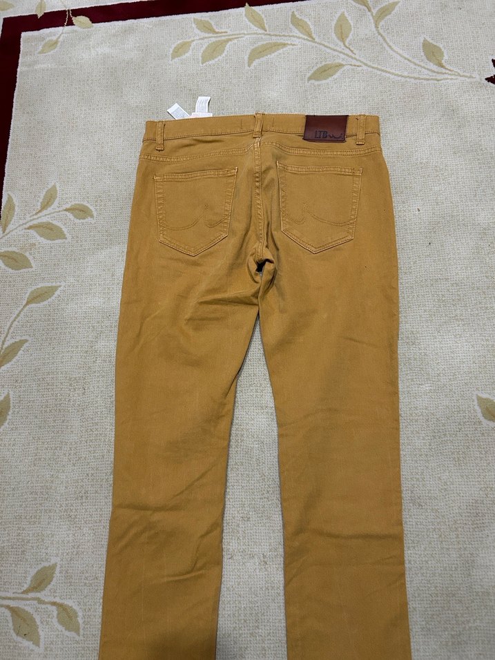 Kemerli Parlak Kahverengi Erkek Pantolon - Görsel 3