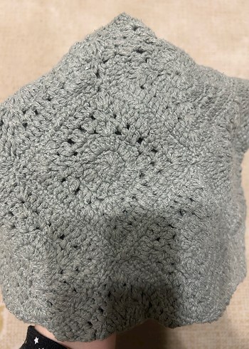 Gri Bohem Dantel Detaylı Örgü Kadın Çanta - Görsel 3