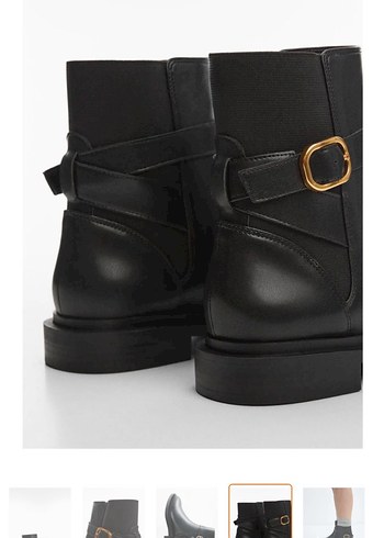 Tokalı Siyah Deri Kadın Bot - Görsel 2