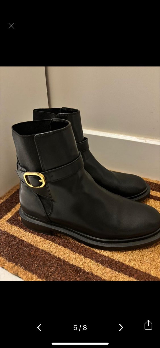 Tokalı Siyah Deri Kadın Bot - Görsel 5