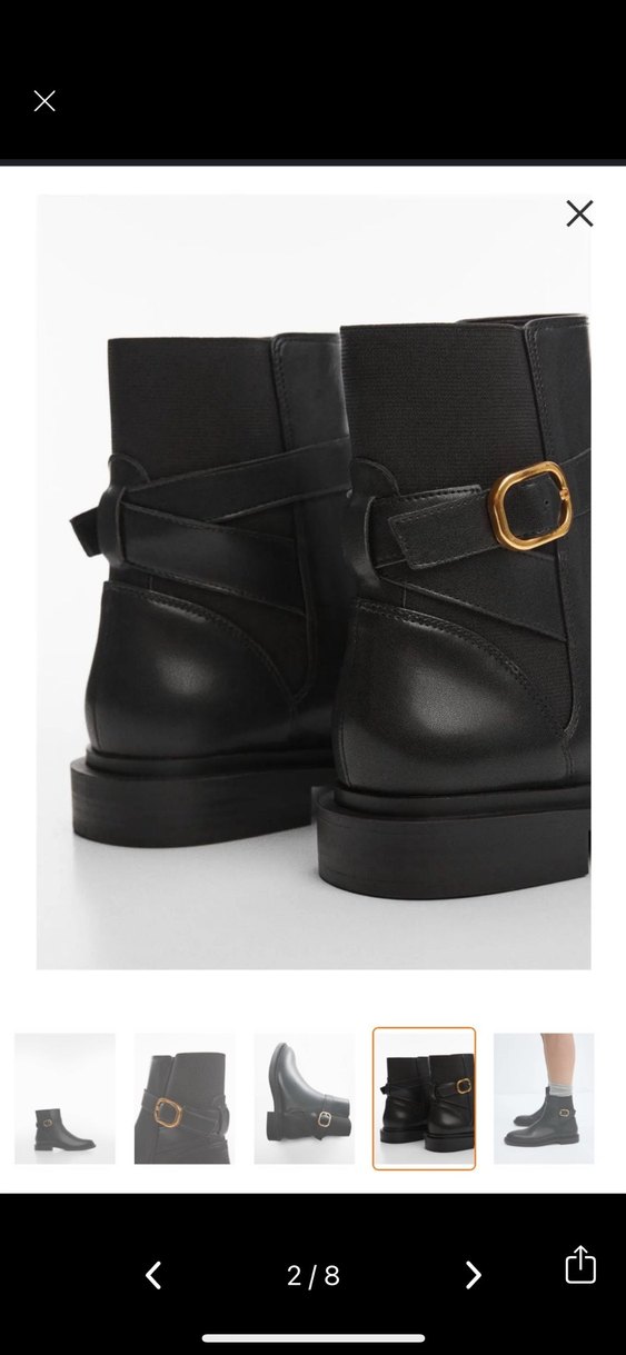 Tokalı Siyah Deri Kadın Bot - Görsel 2